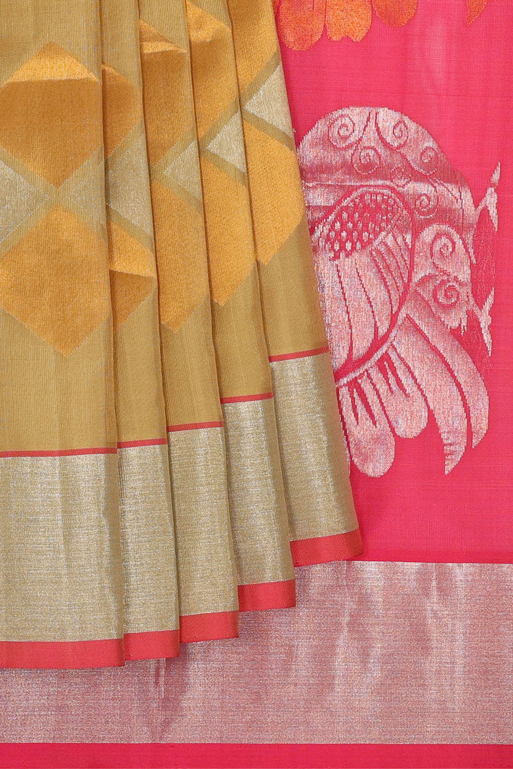 Image of Venkatagiri Silk Dark Cream Saree